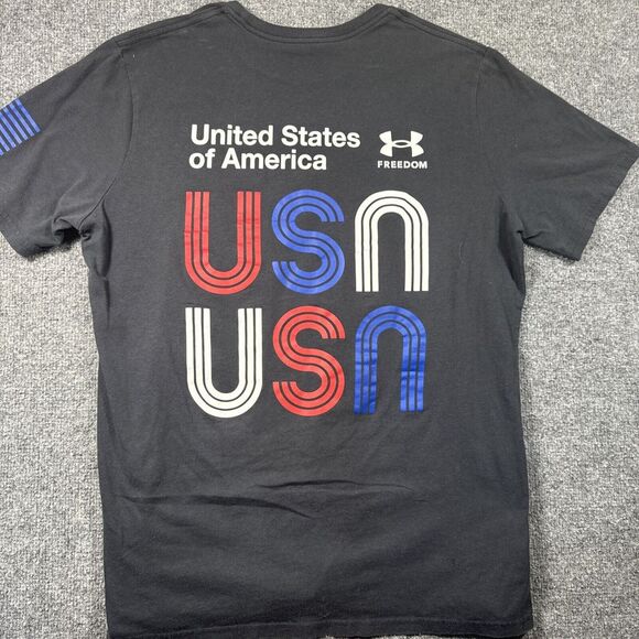 Under Armor USA Freedom Men XL Tshirt‎ Training Workout - Picture 5 of 7
